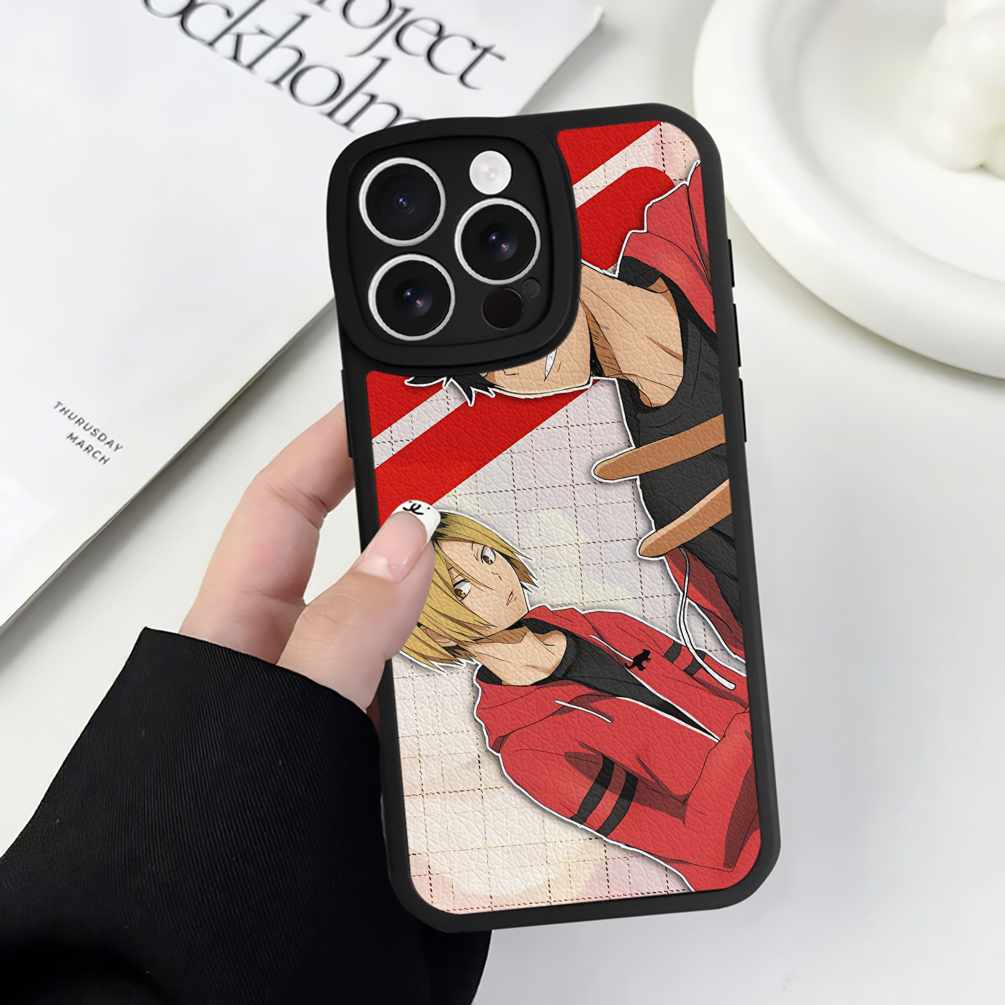 （画像用） ハイキュー!! Haikyu!! 【iPhone 16シリーズ対応】シリコンスマホケース（レザー調） 材質：シリコン